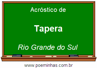 Acróstico da Cidade Tapera