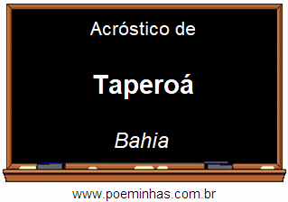 Acróstico da Cidade Taperoá