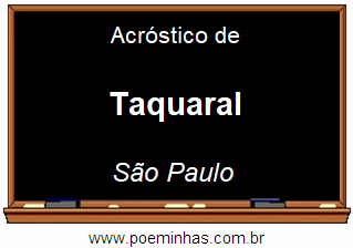 Acróstico da Cidade Taquaral