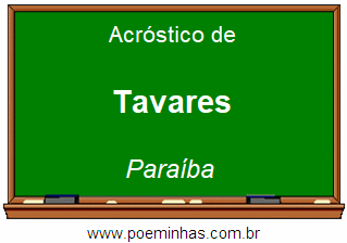 Acróstico da Cidade Tavares