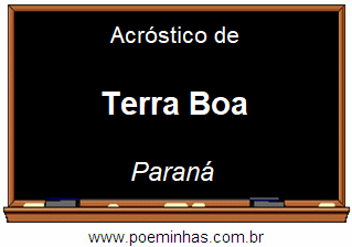 Acróstico da Cidade Terra Boa