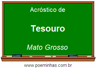 Acróstico da Cidade Tesouro