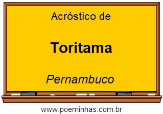 Acróstico da Cidade Toritama