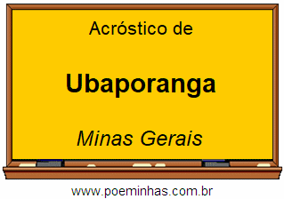 Acróstico da Cidade Ubaporanga