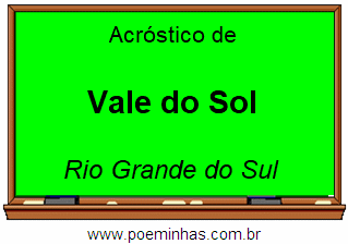 Acróstico da Cidade Vale do Sol