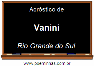 Acróstico da Cidade Vanini