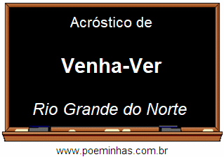 Acróstico da Cidade Venha-Ver