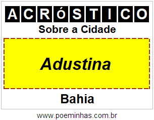 Acróstico Para Imprimir Sobre a Cidade Adustina