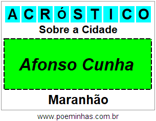 Acróstico Para Imprimir Sobre a Cidade Afonso Cunha