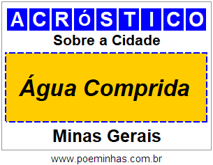 Acróstico Para Imprimir Sobre a Cidade Água Comprida