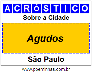 Acróstico Para Imprimir Sobre a Cidade Agudos