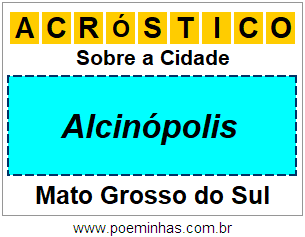 Acróstico Para Imprimir Sobre a Cidade Alcinópolis