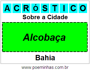 Acróstico Para Imprimir Sobre a Cidade Alcobaça