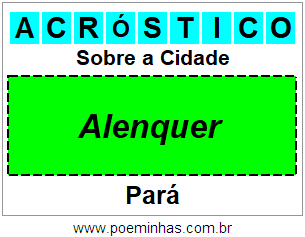 Acróstico Para Imprimir Sobre a Cidade Alenquer