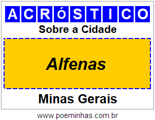 Acróstico Para Imprimir Sobre a Cidade Alfenas