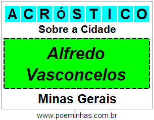 Acróstico Para Imprimir Sobre a Cidade Alfredo Vasconcelos