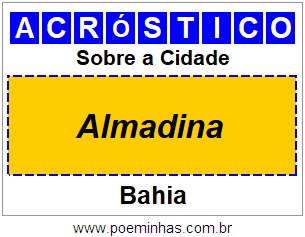 Acróstico Para Imprimir Sobre a Cidade Almadina