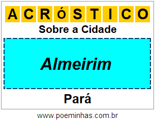 Acróstico Para Imprimir Sobre a Cidade Almeirim