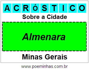 Acróstico Para Imprimir Sobre a Cidade Almenara