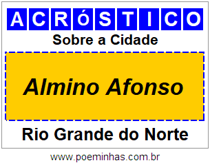 Acróstico Para Imprimir Sobre a Cidade Almino Afonso