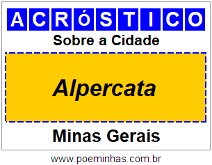 Acróstico Para Imprimir Sobre a Cidade Alpercata