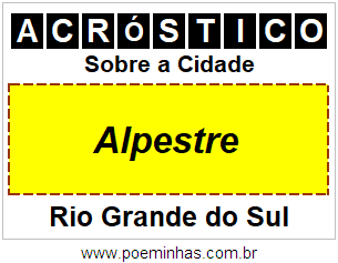 Acróstico Para Imprimir Sobre a Cidade Alpestre