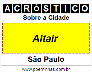 Acróstico Para Imprimir Sobre a Cidade Altair