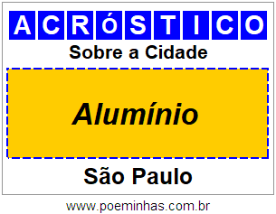 Acróstico Para Imprimir Sobre a Cidade Alumínio