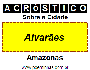 Acróstico Para Imprimir Sobre a Cidade Alvarães