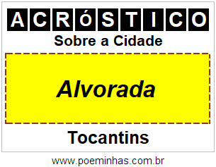 Acróstico Para Imprimir Sobre a Cidade Alvorada