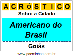 Acróstico Para Imprimir Sobre a Cidade Americano do Brasil