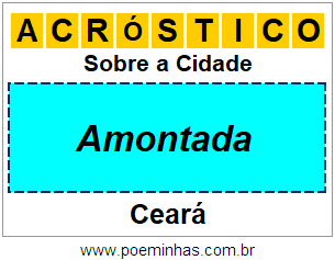 Acróstico Para Imprimir Sobre a Cidade Amontada