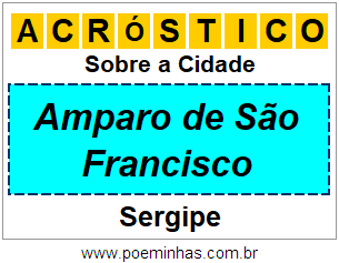 Acróstico Para Imprimir Sobre a Cidade Amparo de São Francisco