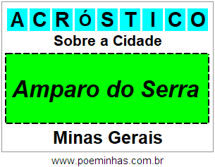 Acróstico Para Imprimir Sobre a Cidade Amparo do Serra