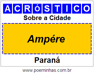 Acróstico Para Imprimir Sobre a Cidade Ampére