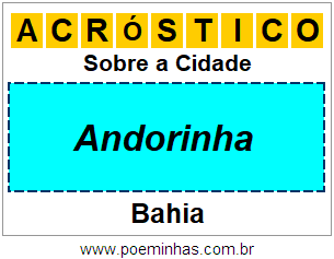 Acróstico Para Imprimir Sobre a Cidade Andorinha