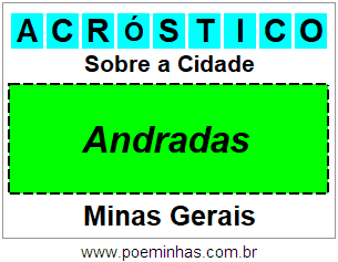 Acróstico Para Imprimir Sobre a Cidade Andradas