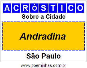 Acróstico Para Imprimir Sobre a Cidade Andradina