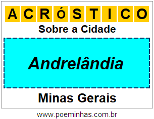 Acróstico Para Imprimir Sobre a Cidade Andrelândia