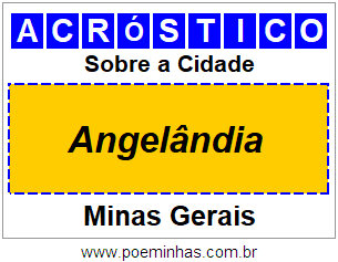 Acróstico Para Imprimir Sobre a Cidade Angelândia