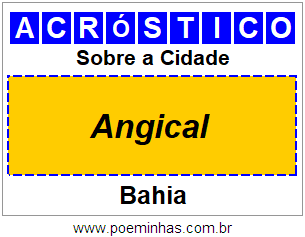 Acróstico Para Imprimir Sobre a Cidade Angical