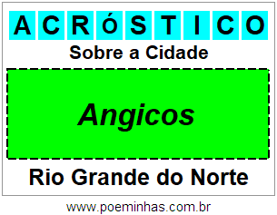 Acróstico Para Imprimir Sobre a Cidade Angicos