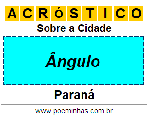 Acróstico Para Imprimir Sobre a Cidade Ângulo