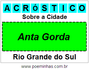 Acróstico Para Imprimir Sobre a Cidade Anta Gorda