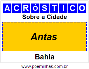 Acróstico Para Imprimir Sobre a Cidade Antas