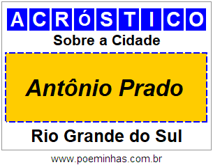 Acróstico Para Imprimir Sobre a Cidade Antônio Prado