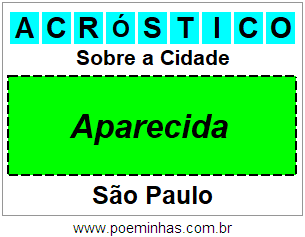 Acróstico Para Imprimir Sobre a Cidade Aparecida