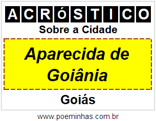 Acróstico Para Imprimir Sobre a Cidade Aparecida de Goiânia