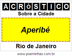 Acróstico Para Imprimir Sobre a Cidade Aperibé