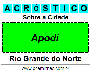 Acróstico Para Imprimir Sobre a Cidade Apodi